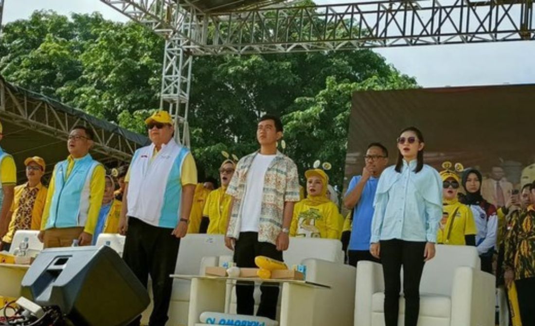 Bareng Airlangga-RK, Gibran Hadiri Kampanye Golkar